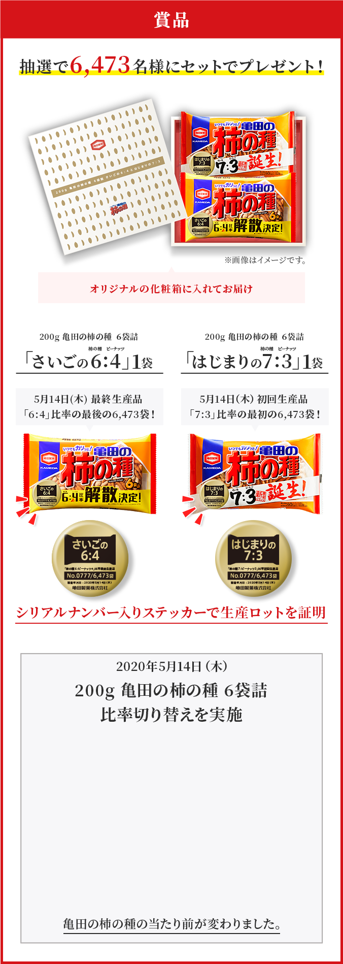 亀田の柿の種 新黄金バランス7 3誕生 亀田製菓株式会社